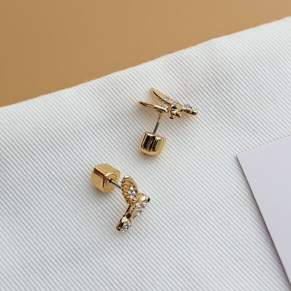 Kate Spade Gold and Silver Hummingbird Earrings - Picture 4 of 4